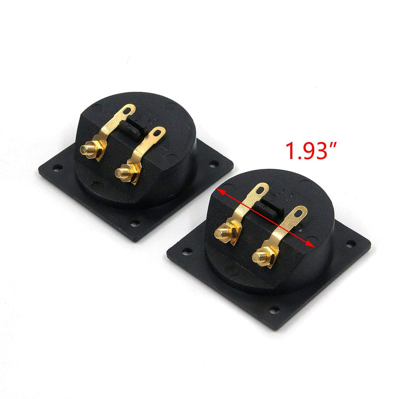 [Australia - AusPower] - T Tulead Speaker Terminal Cup Wire Connector Cup Square Speaker Cup 2 Way Spring Loaded Jack Pack of 4 with Mounting Screws 