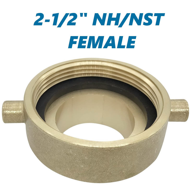 [Australia - AusPower] - Happy Tree 2-1/2" NH/NST Female x 2" NPT Male Brass Male Swivel Adapter Fire Hose Hydrant Adapter with Pin Lug Brass Fire Equipment BHASW2520 