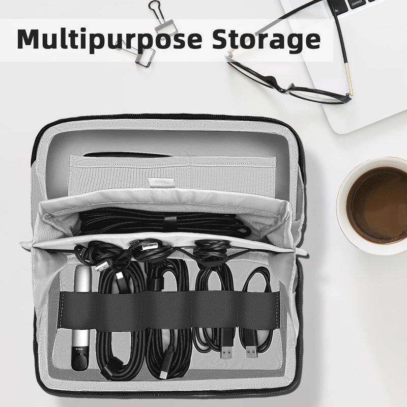 [Australia - AusPower] - Electronics Organizer, Waterproof Electronic Accessories Case, Travel Cable Organizer Splashproof Accessories Bag, Waterproof Cable Storage Bag for Cord, Charger, Flash Drive, SD Card, Gifts For Him 
