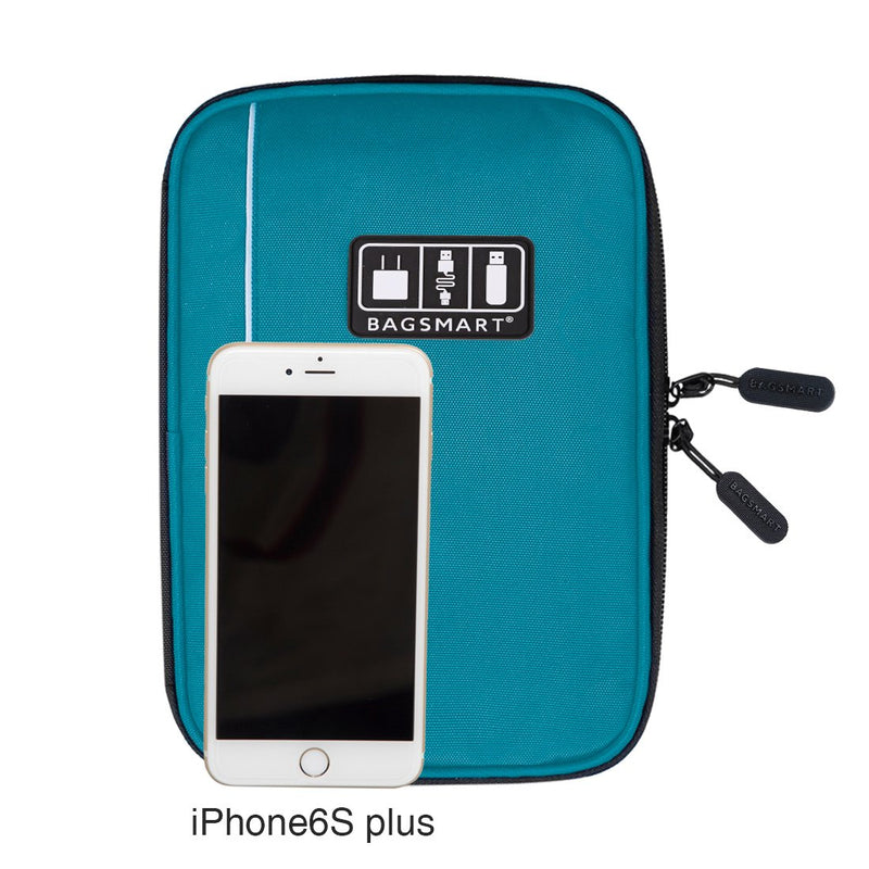 [Australia - AusPower] - BAGSMART Electronic Organizer Travel Universal Cable Organizer Electronics Accessories Cases for Cable, Charger, Phone, USB, SD Card, Dark Blue 