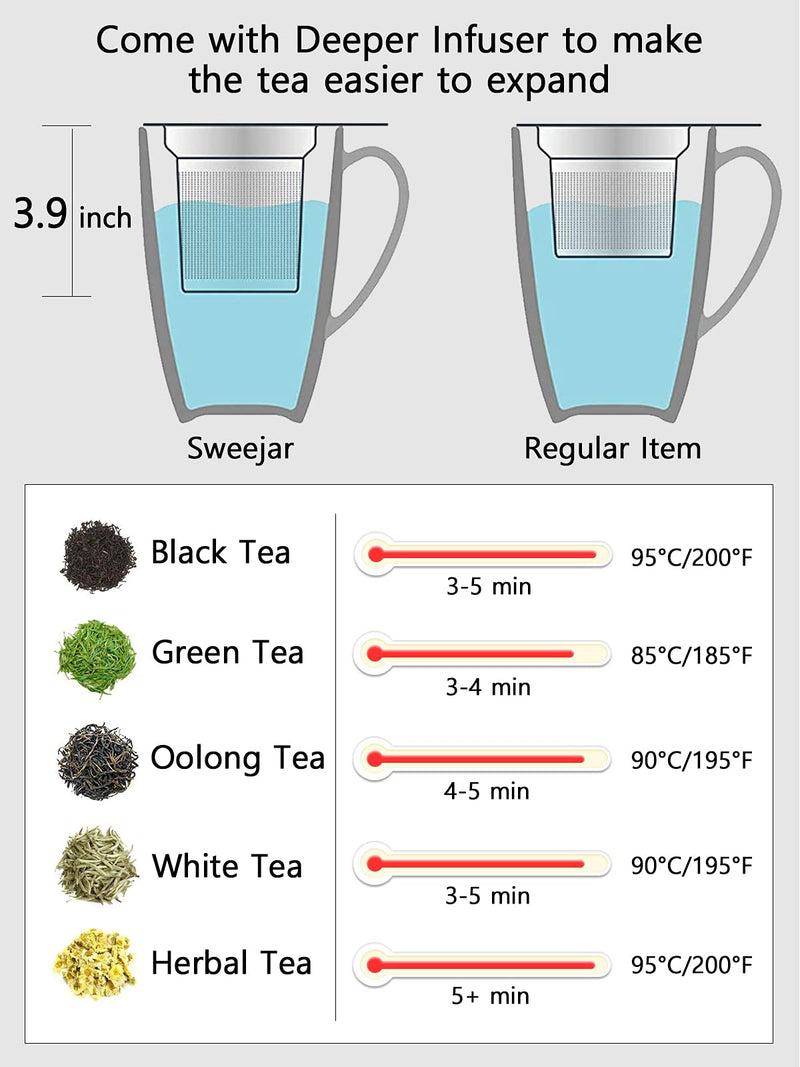[Australia - AusPower] - SWEEJAR Porcelain Tea Mug with Infuser and Lid,Teaware with Filter, Loose Leaf Tea Cup Steeper Maker, 16 OZ for Tea/Coffee/Milk/Women/Office/Home/Gift(Purple) Purple 
