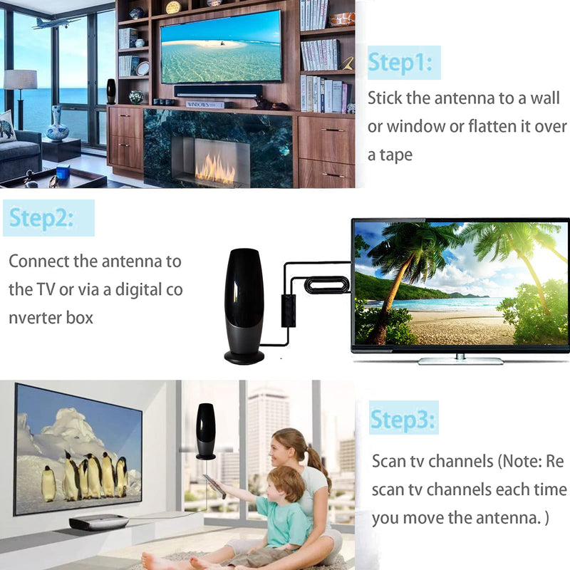 [Australia - AusPower] - TV Antenna for Smart TV - 2023 Amplified HD Digital TV Antenna Outdoor/Indoor Long 480+ Miles Range - Support 360°Reception 4K 1080p Full HD Local Channels for Smart Old Television -36ft HDTV Cable 02 