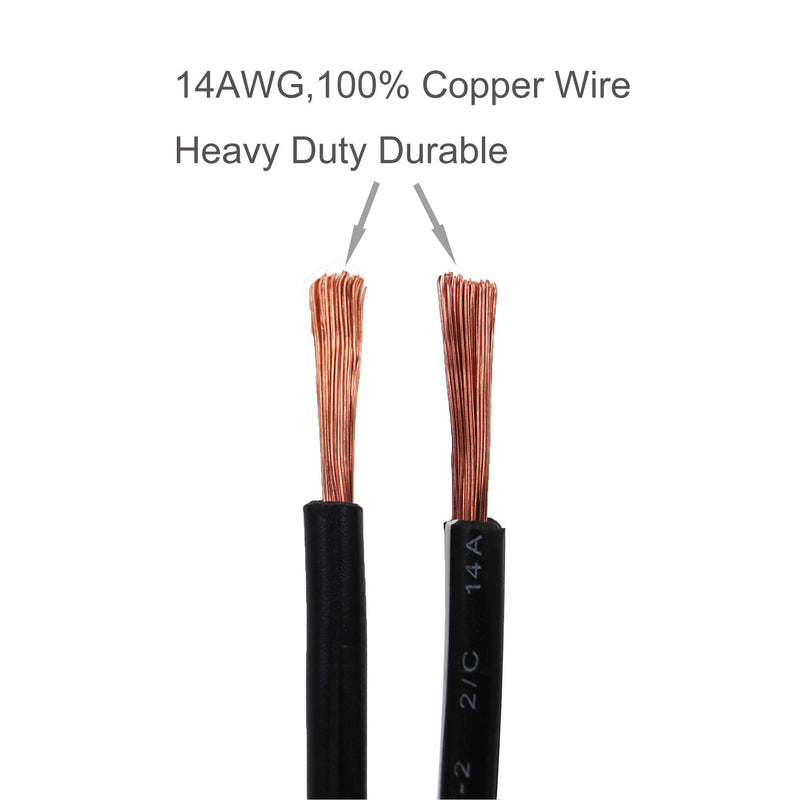 [Australia - AusPower] - SCCKE Heavy-Duty 14AWG 15A Male Plug Cigarette Lighter Adapter Power Supply Cord with 2ft / 0.6m 14 AWG Cable Wire for Car Inverter Air Pump Electric Cup and DIY 