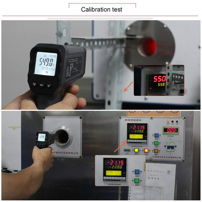 [Australia - AusPower] - Kaemeasu Digital Infrared Thermometer -58℉-2012℉ (-50℃ to 1100℃) Dual Laser Multipurpose Temperature Gun,High/Low Temperature/Max/Min/Average/Difference Measuring,Power Percentage Display KM-IT1100 