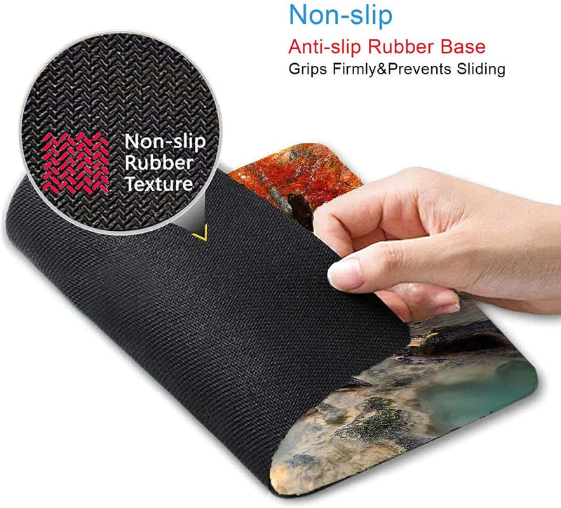 [Australia - AusPower] - Deep Forest Waterfall Mouse Pad,Non-Slip Rubber Base Wireless Gaming MousePads for Computers Laptop Office,Cute Mouse Pads with Designs for Women S135 
