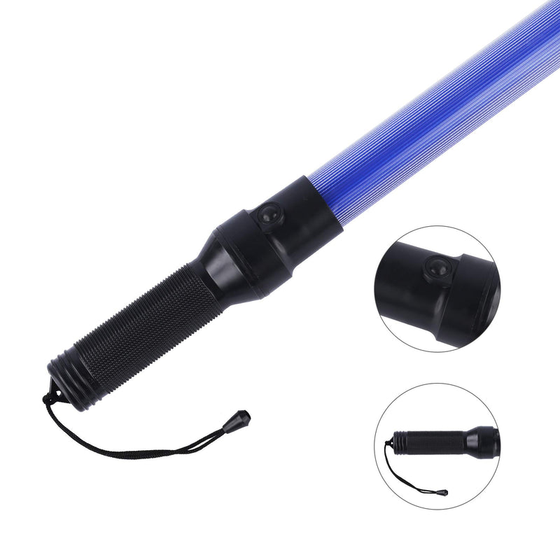 [Australia - AusPower] - 2PC 21 inch Blue Signal Traffic Safety Baton Multifunction Traffic Wand with 2 Flashing Modes, Using 2 D-Size Batteries (Not Included) 