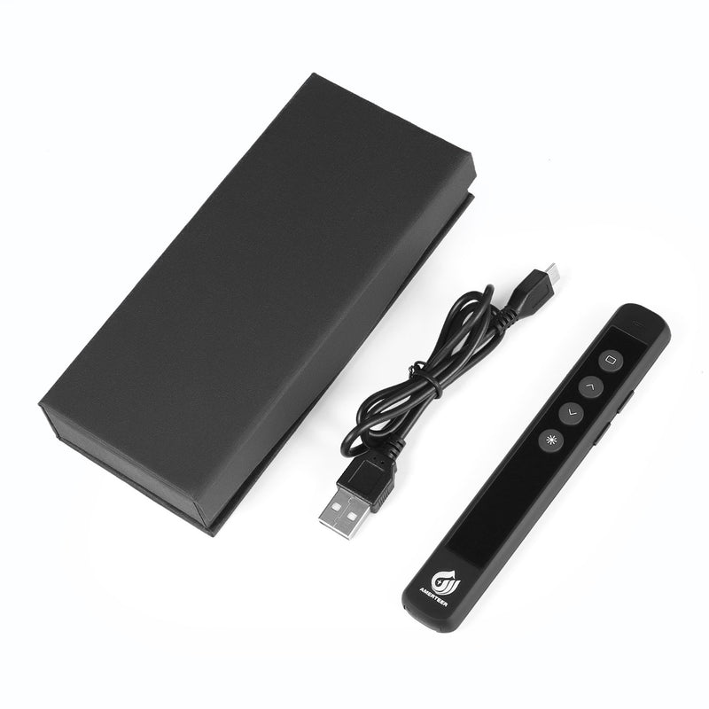 [Australia - AusPower] - AMERTEER Wireless Presenter, RF 2.4GHz Presentation Remote Rechargeable with Laser Pointer PowerPoint PPT Slides Clicker Support Hyperlink 