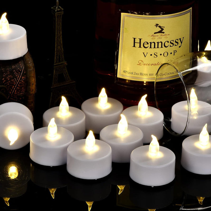 [Australia - AusPower] - LED Tea Light Candles with Remote Control,Flickering Flameless Candle,Long Lasting 400+Hours,Battery Operated,with Timer for Home Decoration Seasonal &Festival Celebration WarmWhite (12pcs) 12pcs 