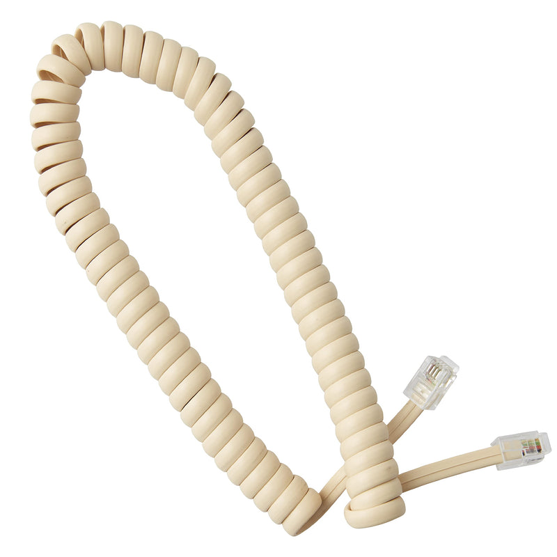 [Australia - AusPower] - Newhouse Hardware 7 ft Uncoiled/1.33 ft Coiled Telephone Handset Cord, with RJ9 (4P4C) Connectors, Used to Connect The Telephone and Handset, 5-Pack, Ivory 