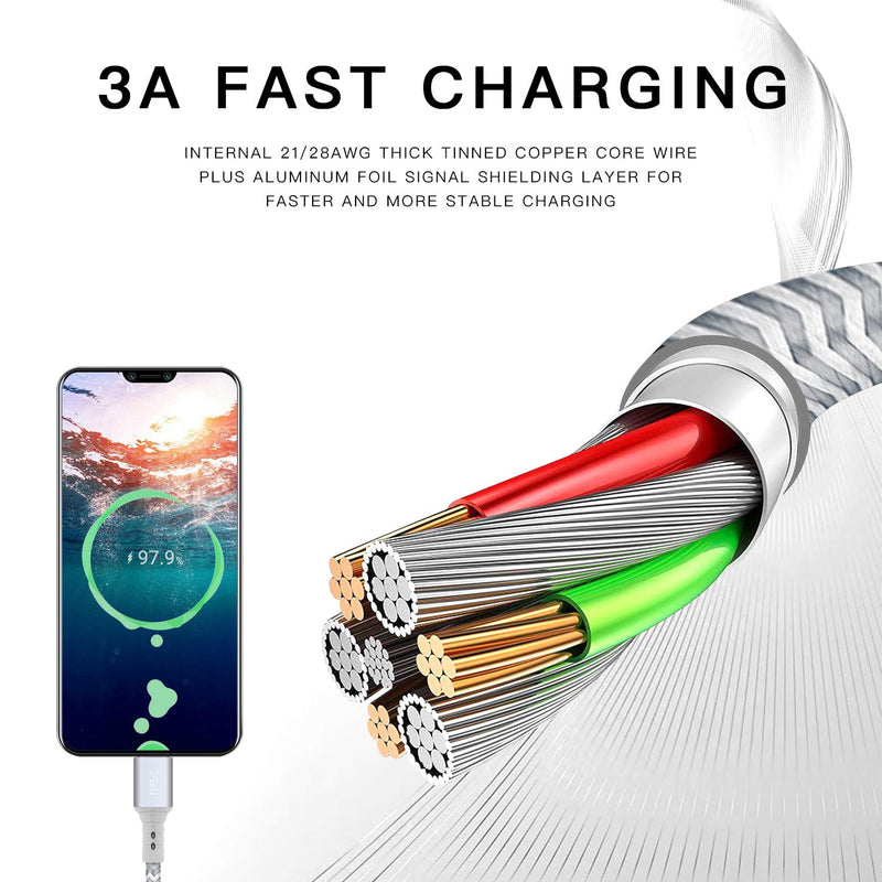 [Australia - AusPower] - 10FT 2Pack Long USB C Cable Charger Cord for LG K51 Q70 Velvet 5G K92 Wing 5G/Stylo 6 5 4 5X/V60 G8X G8 G7 V50 V40 V35 Thinq,Q7 Plus,Nokia X100 G300,T-Mobile REVVL V+ 5G/REVVL 5G,Fast Charge Charging 