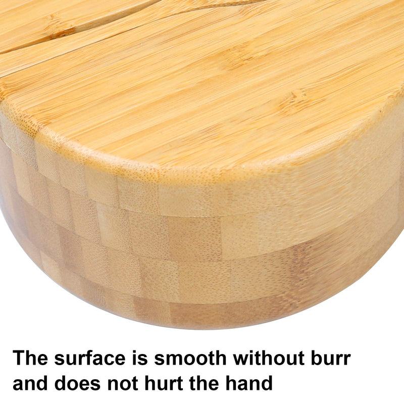 [Australia - AusPower] - Bamboo Salt and Pepper Bowls by HTB, Divided Salt Cellar With Swivel Lid and Spoon, Seasoning Containers With Magnetic Lid to Keep Dry, Mini Spoon Built Into Top, Great When You May Have Messy Hands 