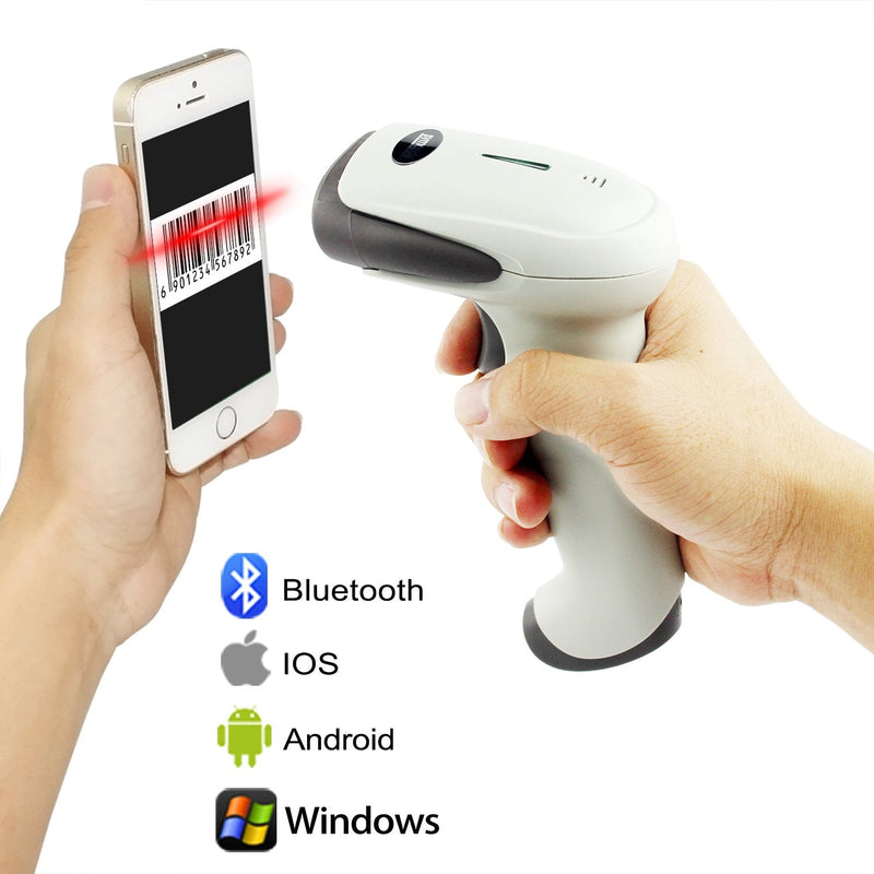 [Australia - AusPower] - Wireless Bluetooth Barcode Scanner, Symcode Handheld USB CCD Cordless Barcode Scanner with USB Receiver Support Storing Codes Rechargeable Bar Code Reader Long Battery Life 