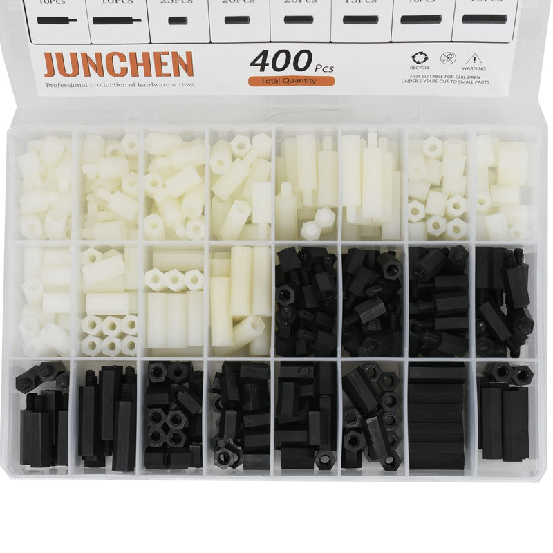 [Australia - AusPower] - Nylon Hex Standoff PCB Motherboard Hexagon Spacer Assortment Kit Set Black White M4 M4 Black White 