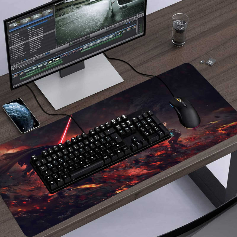 [Australia - AusPower] - XXL Mouse Pad Ahsoka-Tano Vs Vader,Extra Large Gaming Mousepad Laptop Desk Mat,Non-Slip Rubber Base,Stitched Edges,Smooth Fabric,Computer Keyboard & Mice Combo Pads for Office Game 31.5x15.7 80x40 Ahsoka Tano Vs Vader 