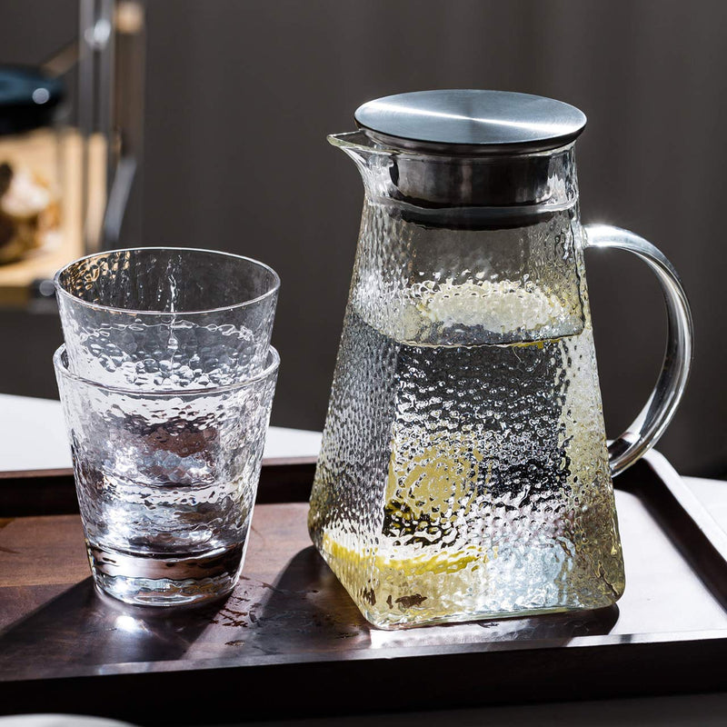 [Australia - AusPower] - MDZF SWEET HOME Glass Pitcher with Stainless Steel Strainer Lid Water Carafe for Homemade Juice & Iced Tea Hot or Cold Water Jar 46 Oz 