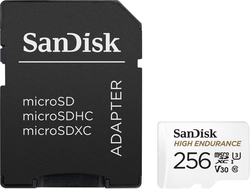 [Australia - AusPower] - SanDisk 256GB High Endurance Video microSDXC Card with Adapter for Dash Cam and Home Monitoring systems - C10, U3, V30, 4K UHD, Micro SD Card - SDSQQNR-256G-GN6IA 256 GB Card Only 