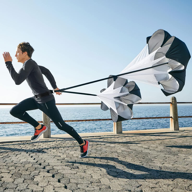 [Australia - AusPower] - Running Speed Training, 2 Umbrella Speed Chute 56 Inch Running Parachute Soccer Training for Weight Bearing Running and Fitness Core Strength Training 