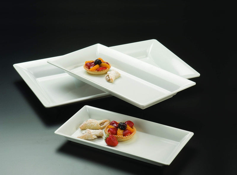[Australia - AusPower] - American Metalcraft MEL19 Endurance Melamine Rectangular Platter, 14.25" x 7.5", White 