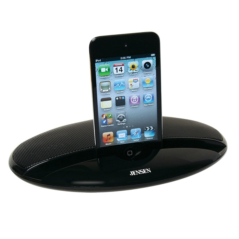 [Australia - AusPower] - JENSEN SMPS-125 Portable Stereo Speaker For iPod/iPhone, MP3, Tablet, and Smartphone Black 
