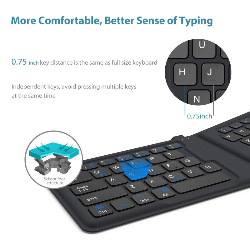 [Australia - AusPower] - iClever GK03 Wireless Keyboard and Mouse Combo - 2.4G Portable Wireless Keyboard Mouse, Rechargeable Battery Ergonomic Design and iClever BK06 Bluetooth Keyboard - Multi-Device Portable Keyboard Bluet 