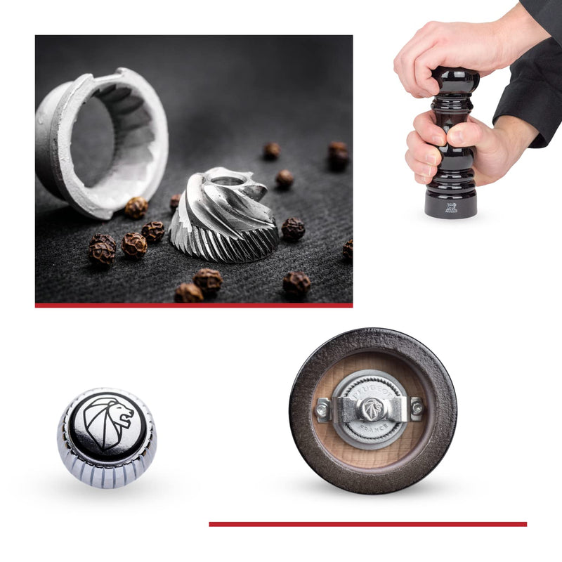 [Australia - AusPower] - Peugeot - Paris Manual Pepper Mill - Adjustable Grinder - Beechwood, Gloss Black 