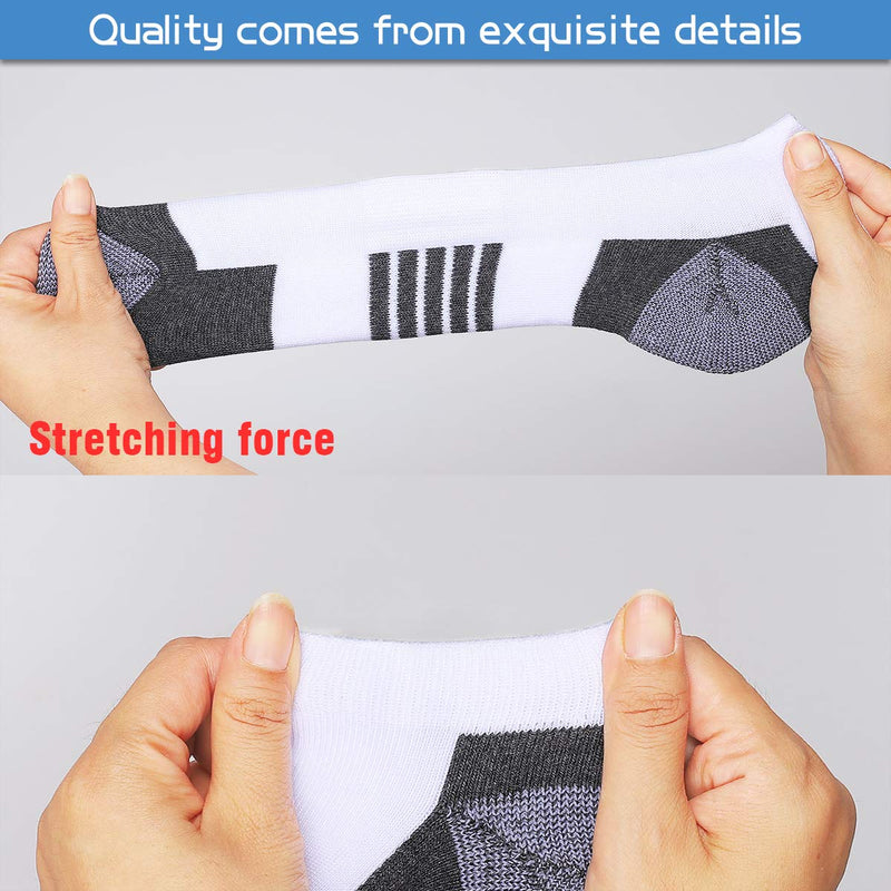 [Australia - AusPower] - COOVAN 10 Pairs Mens Ankle Socks Men 10 Pack Low Cut Comfort Cushion Casual Socks 10 Pack-black Large 