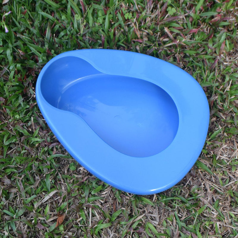 [Australia - AusPower] - YUMSUM Firm Thick Stable PP Bedpan Heavy Duty Smooth Countoured for Bed-Bound Patient (Blue) Blue 