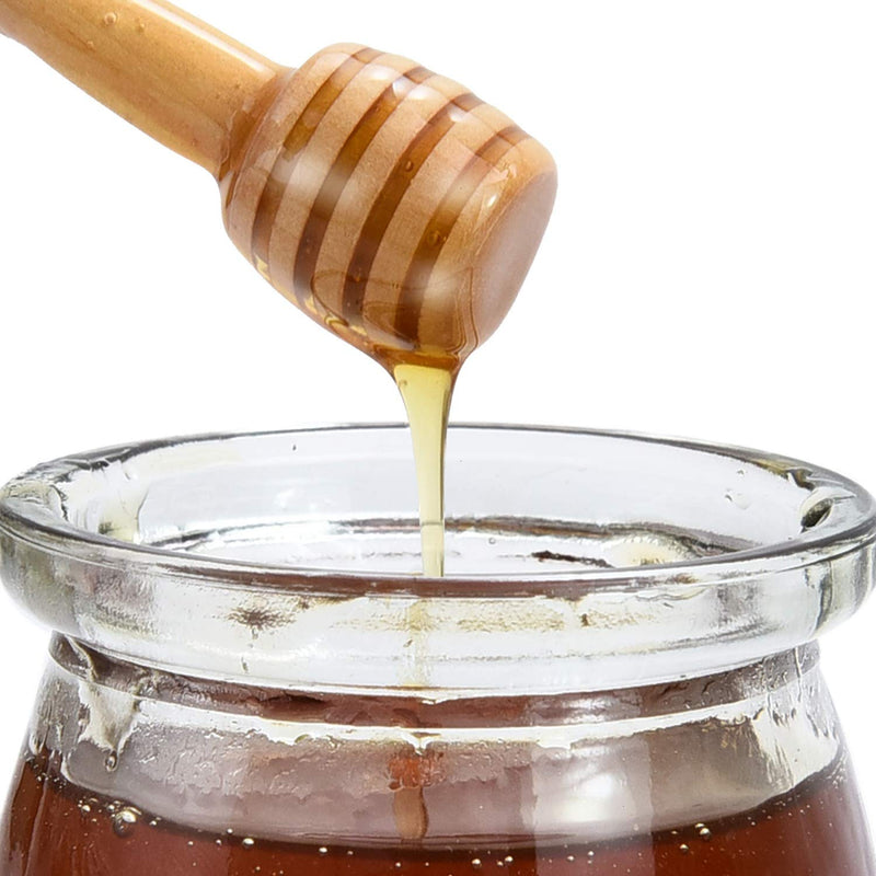 [Australia - AusPower] - WEFOO 100 Pack Mini 3 Inch Portable Wooden Honey Dipper Sticks for Honey Jar Dispense Drizzle Honey, Wedding Party Favors 