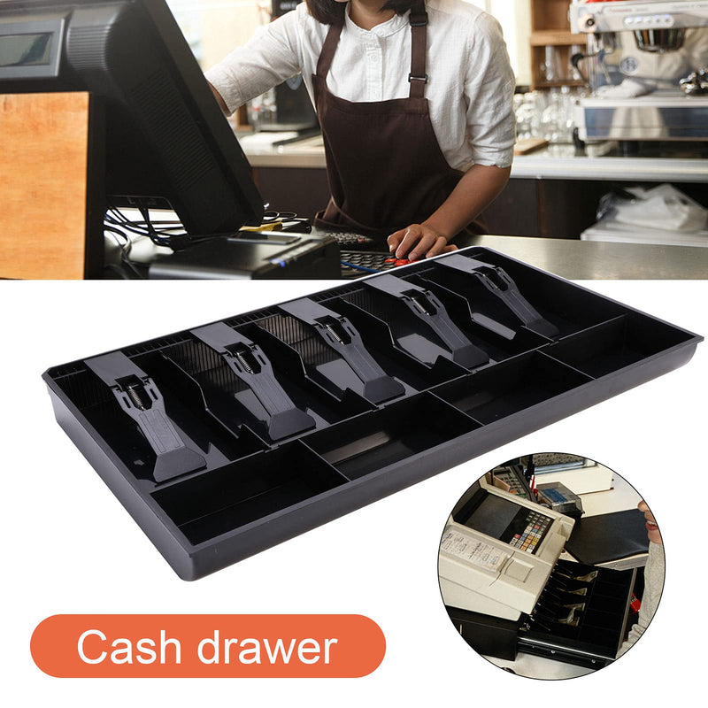 [Australia - AusPower] - LKEREJOL Cash Drawer, 5 Grids Store Cash Money Coin Register Replacement Tray Cash Register Storage Tray Box Sort Store Under Counter for Small Businesses(1) 1 