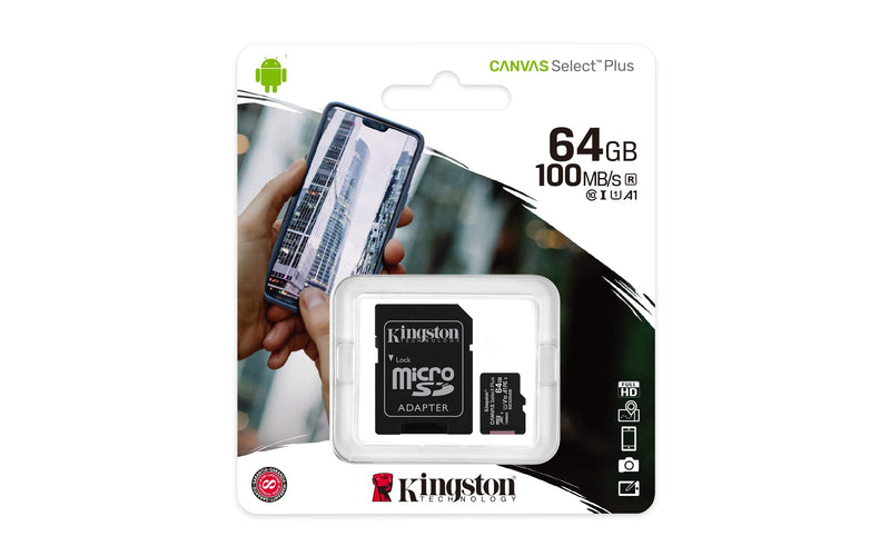 [Australia - AusPower] - Kingston 64GB microSDXC Canvas Select Plus Class 10 Flash Memory Card SDCS2 Memory 