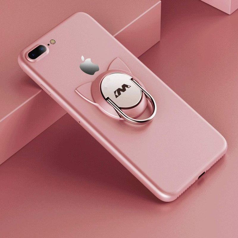 [Australia - AusPower] - Cat Phone Ring Holder for Magnetic Car Mount,Fwaytech Metal Ring Finger Grip Knob Kickstand for Smartphones,3Pack Blue/Rose Gold/Silver (Cat) Cat 