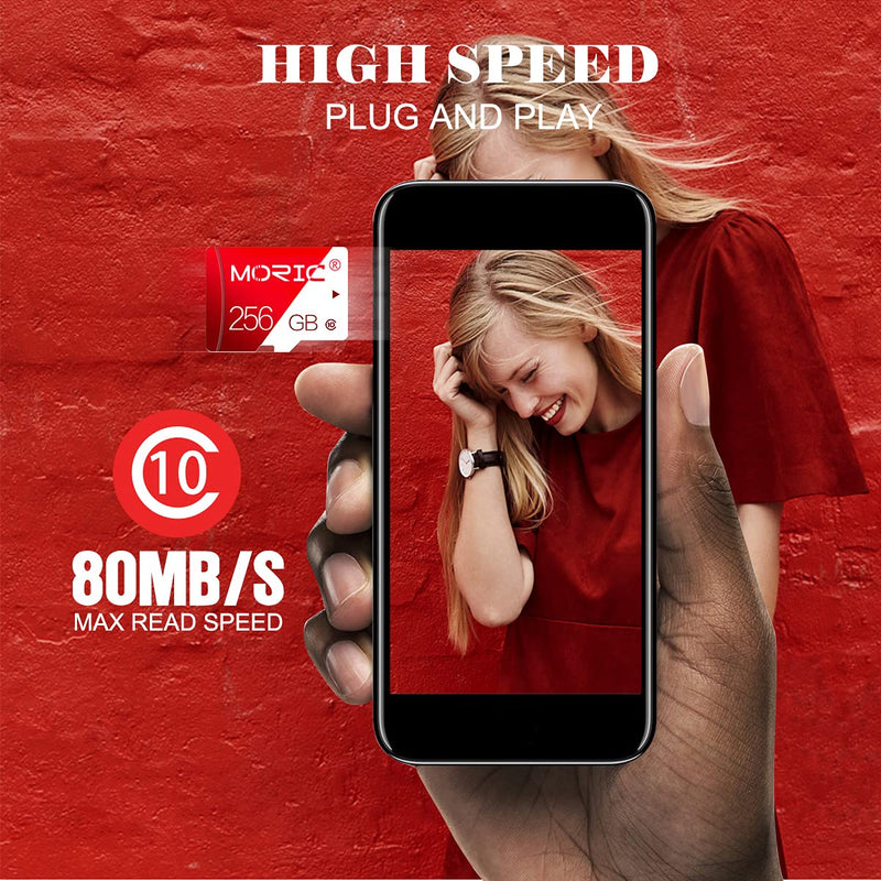 [Australia - AusPower] - 256GB Micro SD Card High Speed Class 10 with SD Adapter Designed for Smartphones, Tablets and Other Compatible Devices 