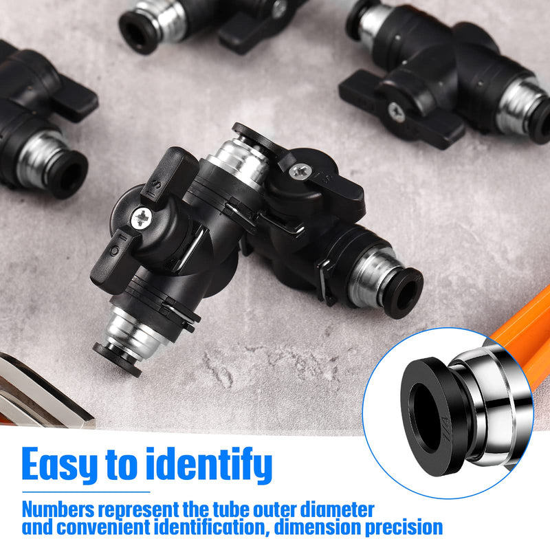 [Australia - AusPower] - 5 Pieces Pneumatic Ball Valve Push to Connect Fittings Ball Valve PVC Air Flow Control Valve Air Fittings Straight Quick Connect Union Air Quick Connect Air Hose Fittings (1/4" x 1/4" OD) 1/4" x 1/4" OD 