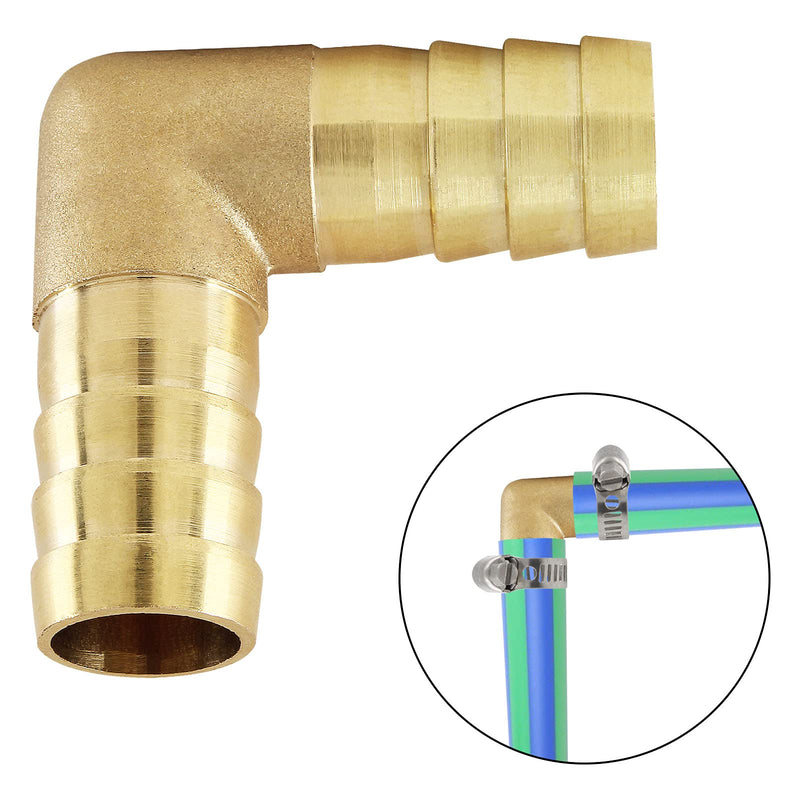 [Australia - AusPower] - Zorfeter 2 Pack Brass Hose Barb Fitting 5/8" 16mm Hose ID/Hose Barb 90 Degree L Right Angle Elbow Barbed Brass Fitting 5/8 inch to 5/8 inch 