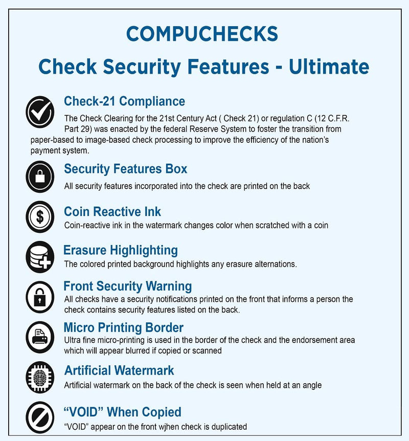 [Australia - AusPower] - Compuchecks Blank Check Paper - 100 Business Checks Compatible with QuickBooks, Versacheck and laser, inkjet printers - Check stock on top and Paycheck Stub on Bottom - Green Marble 