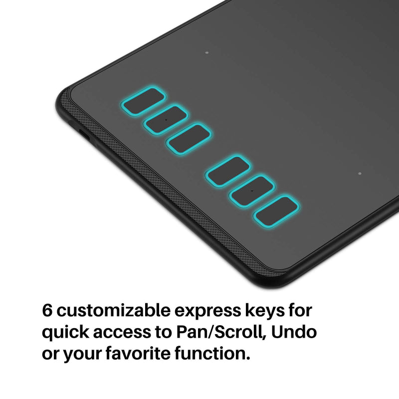 [Australia - AusPower] - HUION Inspiroy H640P Graphics Drawing Tablet with Battery-Free Stylus 8192 Pressure Sensitivity 6 Customized Hot Keys, Digital Pen Tablet for Linux, Mac, Windows PC and Android 