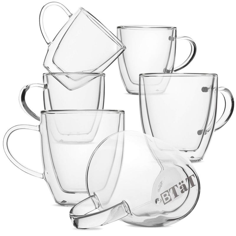 [Australia - AusPower] - BTaT- Small Espresso Cups, Demitasse Cups, Set of 6 (2.0 oz, 60 ml), Glass Coffee Mugs, Double Wall Glass Cups, Cappuccino Cups, Latte Cups, Clear Coffee Cup, Tea Glass, Espresso Glass, Glass Tea Cups 