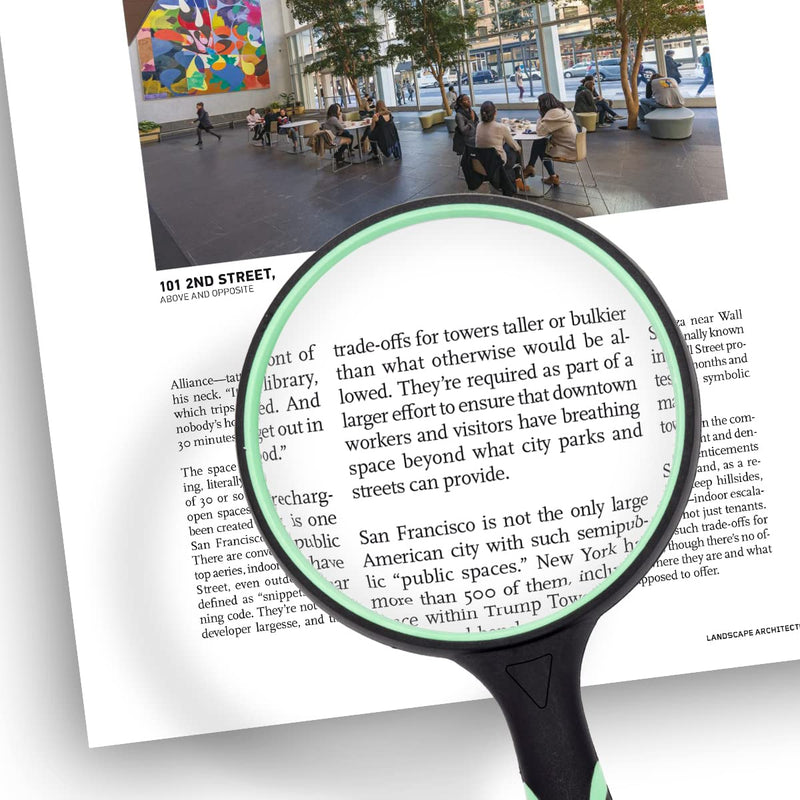 [Australia - AusPower] - Large Magnifying Glass 10X Handheld Reading Magnifier for Seniors & Kids - 100MM 4INCHES Real Glass Magnifying Lens for Book Newspaper Reading, Insect and Hobby Observation, Classroom Science (GREEN) 