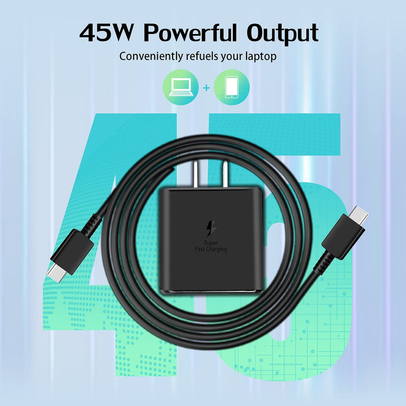 [Australia - AusPower] - 45W USB C Fast Charger for Samsung Charger Type C, PD Charger for Samsung Chromebook Plus Pro Galaxy Book Type-C Wall Charger Adapter, PPS Charger USB-C for Samsung Phone Charger Fast Charging Cord 