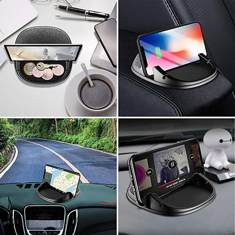 [Australia - AusPower] - Car Cell Phone Holder Non-Slip Silicone Pad Dash Mat Multiple Function Phone Holder Car GPS Cradle Dock Dashboard with Cable Slot Design for Samsung Galaxy and Other Cell Phones or GPS 
