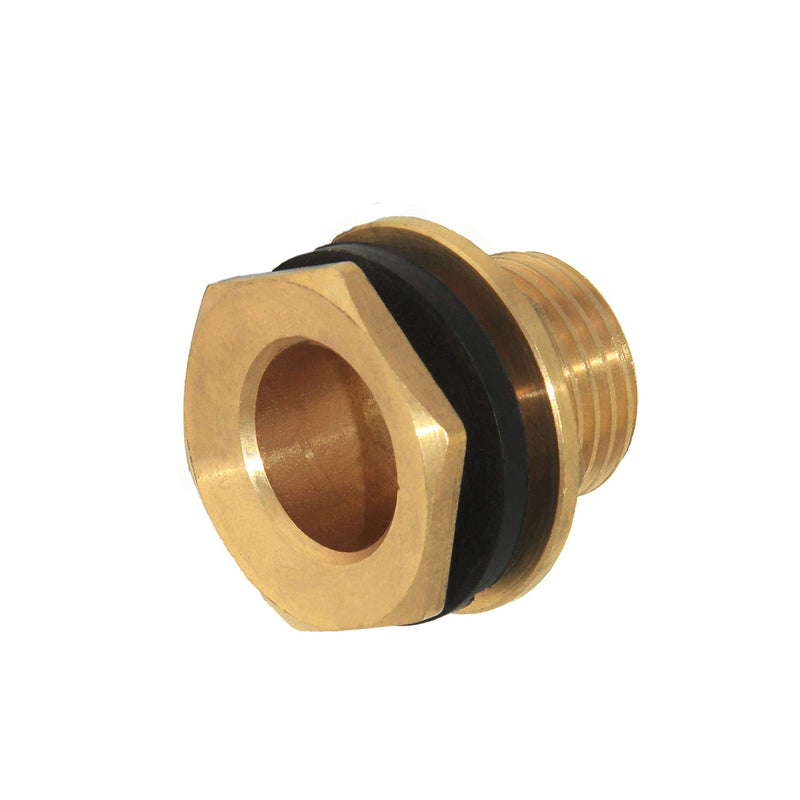 [Australia - AusPower] - Joywayus 1" Male And No Female Inside Soild Brass Water Tank Connector Bulkhead Tank Fitting With Rubber Ring Stablizing 1 Inch-no female 