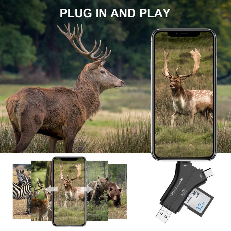[Australia - AusPower] - Game & Trail Camera SD Card Reader Viewer, Hunting Deer Camera Micro SD Memory Card Reader, Sports Action Camera & IP Camera SD Card Reader Viewer for Smart Cell Phone 