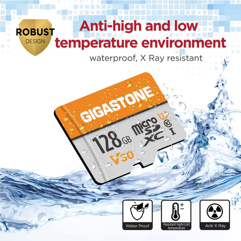 [Australia - AusPower] - Gigastone 128GB 2-Pack Micro SD Card, 4K Video Pro, GoPro, Surveillance, Security Camera, Action Camera, Drone, 95MB/s MicoSDXC Memory Card UHS-I V30 Class 10 128GB - 4K Video Pro - 2 Pack 