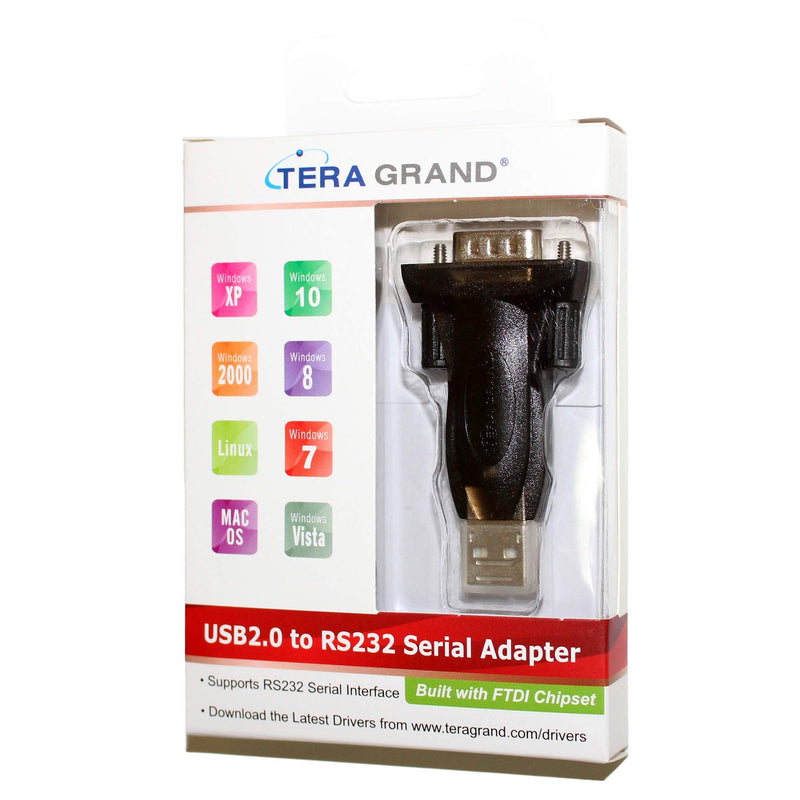 [Australia - AusPower] - Tera Grand - Premium USB 2.0 to RS232 Serial DB9 Adapter - Supports Windows 11,10, 8, 7, Vista, XP, 2000, 98, Linux and Mac - Built with FTDI Chipset 