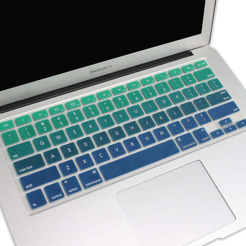 [Australia - AusPower] - Batianda New Ombre Color Keyboard Cover Protector Silicone Skin for Old Version MacBook Air 13" MacBook Pro 13" 15" 17" (with or w/Out Retina Display) - Gradient Green 