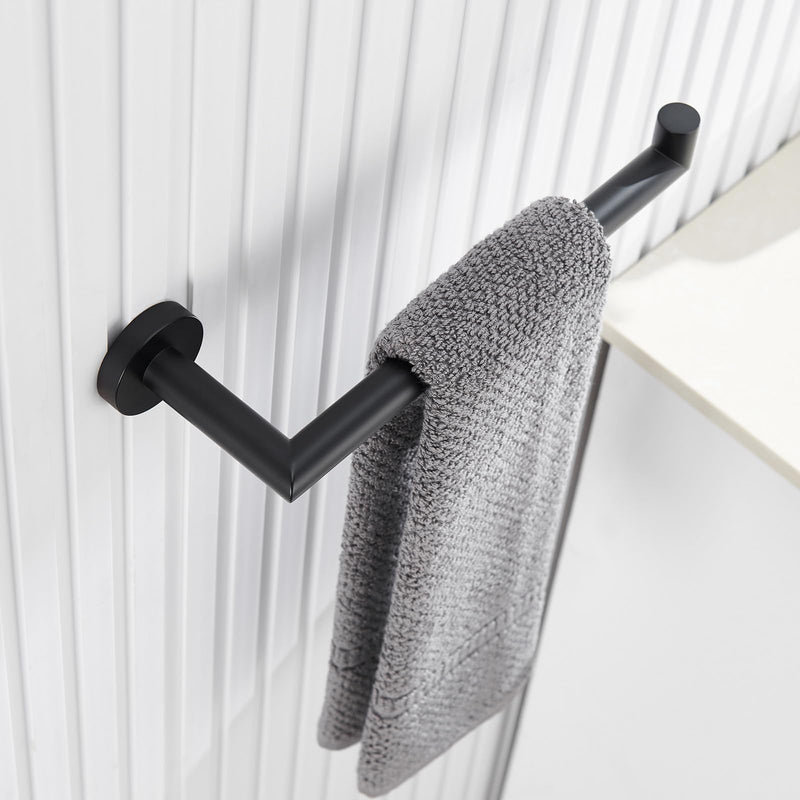 [Australia - AusPower] - Bathroom Towel Holder Matte Black, Suyar SUS304 Stainless Steel Hand Towel Bar, Kitchen Towel Rack Wall Mounted 