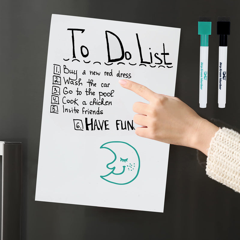 [Australia - AusPower] - Mr. Pen- Magnetic Dry Erase Whiteboard, 12" x 8.3", Magnetic Dry Erase Board Sheet with 4 Dry Erase Markers, Magnetic Whiteboard for Fridge, Fridge Whiteboard, Dry Erase Board Magnetic 