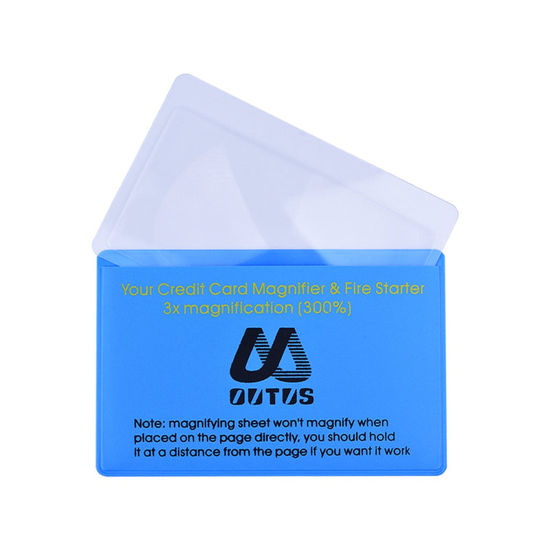 [Australia - AusPower] - Outus 4 Pack Plastic Reading Magnifier Lens Credit Card Size Magnifier Wallet Pocket Lens Firestarter (300% Magnifier Lens) 