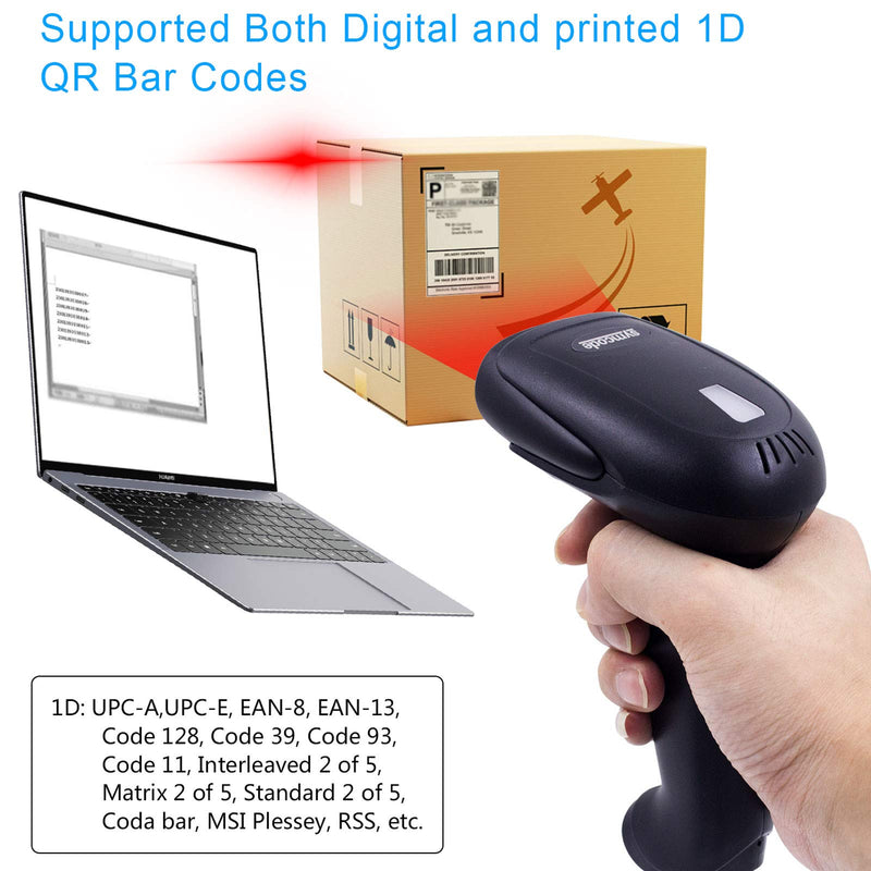 [Australia - AusPower] - Bluetooth Wireless Barcode Scanner Versatile 3-in-1 (2.4Ghz Bluetooth Wireless+USB 2.0 Wired) Rechargeable symcode 1D Laser Barcode Reader USB Handheld Bar Code Scanner Wireless with Stand … 