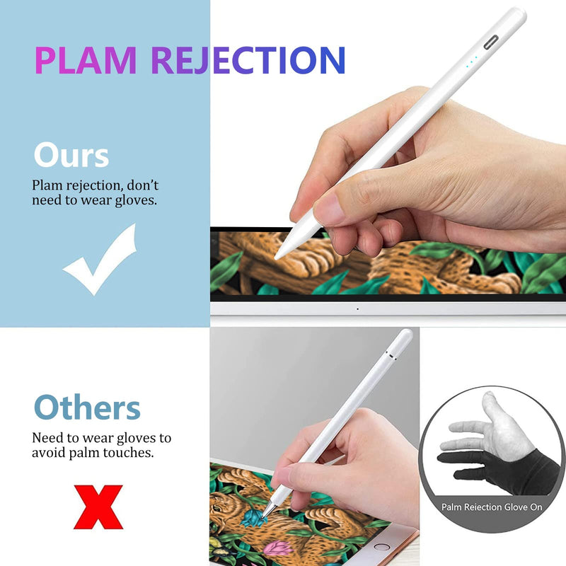 [Australia - AusPower] - Stylus Pen for iPad, Stylus Pencil for (2018-2022) iPad Pro 11/12.9, iPad 9th/8th/7th/6th Gen, iPad Air 5th/4th/3rd Gen, iPad Mini 6th/5th Gen for iPad Accessories Magnetic Stylus Pen with 4 Pen Heads 